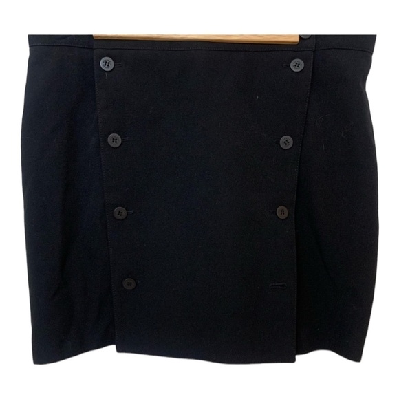 Burberry Black Wool Double Button Zip up Front Skirt Size 8 - Missing button - Picture 1 of 12